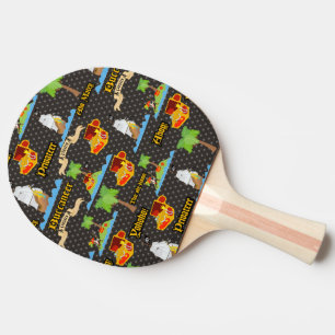 Treasure Island Palm Tropical Pirate Flag Raiding Ping Pong Paddle