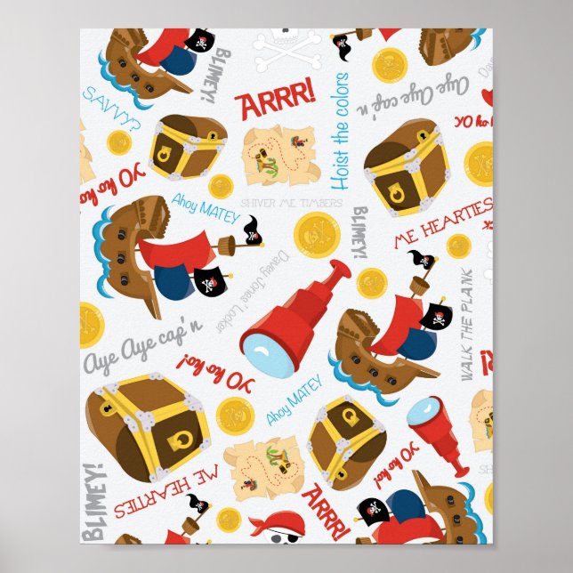 Treasure Island Party Pirate Poster (Front)