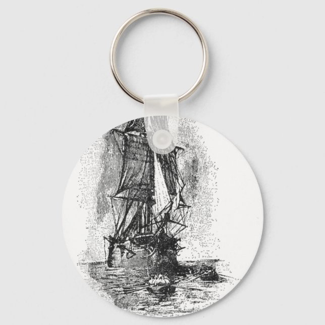 Treasure Island Pirate Ship Key Ring (Front)