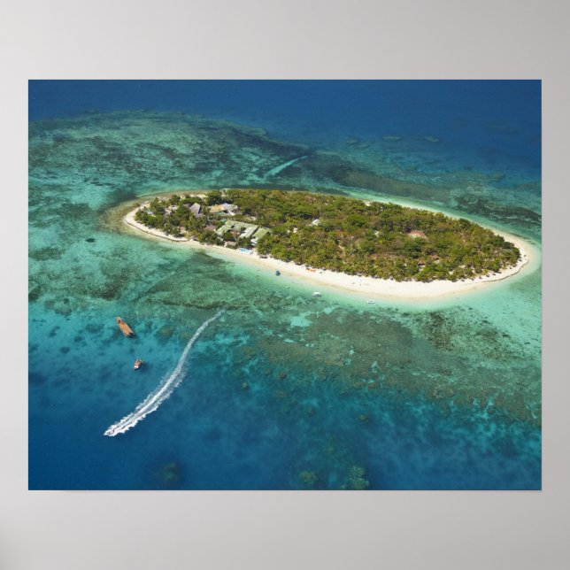 Treasure Island Resort and boat, Fiji Poster (Front)