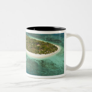 Treasure Island Resort and boat, Fiji Two-Tone Coffee Mug