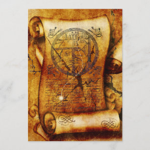 Treasure map ancient scroll birthday invitation
