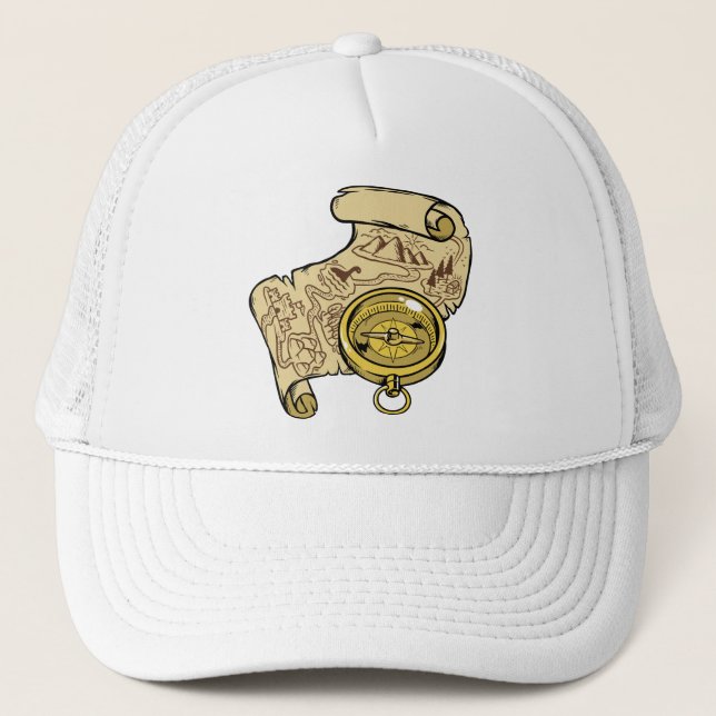  Treasure map and compass Trucker Hat (Front)