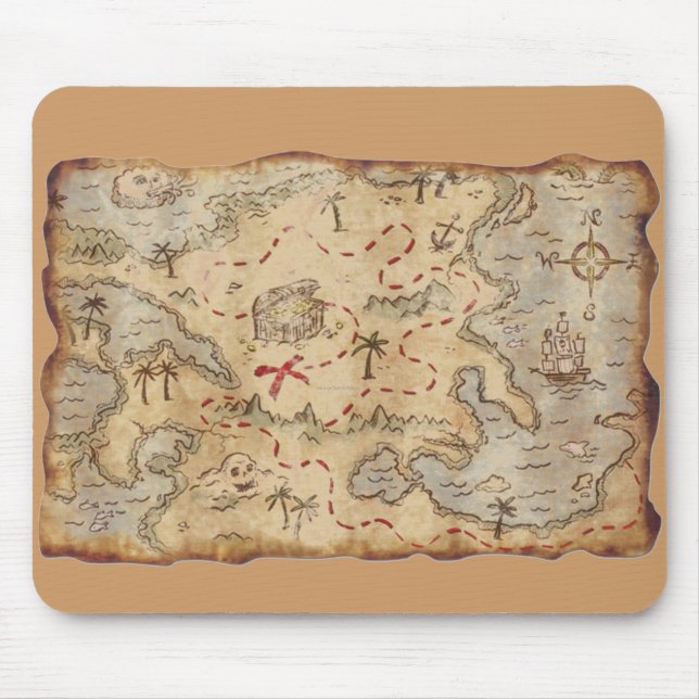 Treasure Map Mouse Pad (Front)
