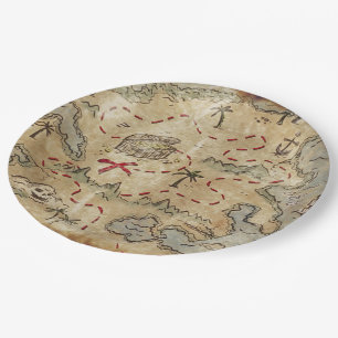 Treasure Map Paper Plate