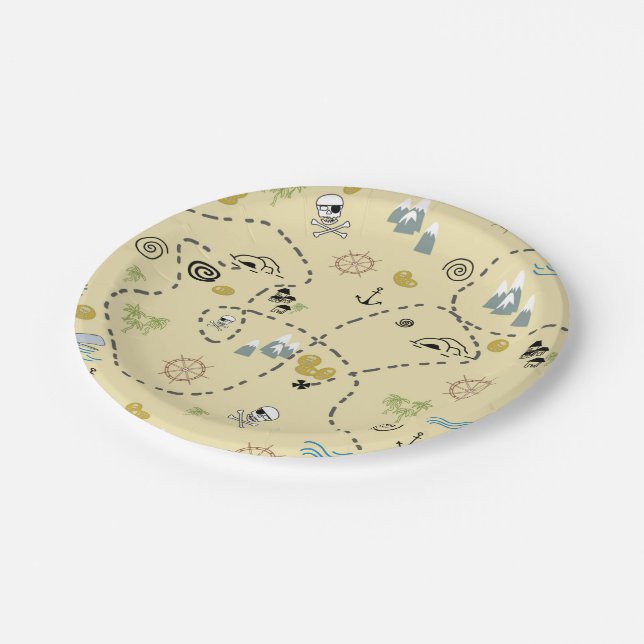 Treasure Map party  Paper Plate (Angled)