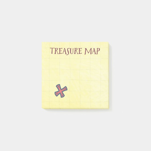 Treasure Map Pirate Booty Post-it Notes (Front)