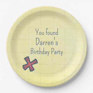 Treasure Map Pirate Party X Marks the Spot Paper Plate