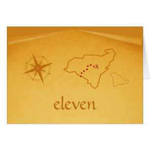 Treasure Map Table Number Card