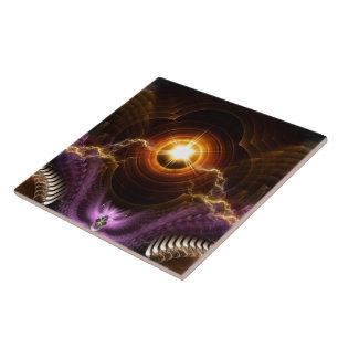 Treasure Of Night Fractal Art Ceramic Tile