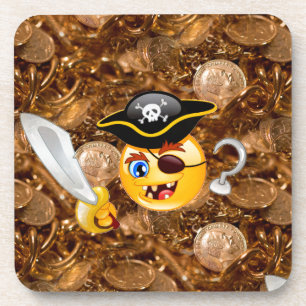 treasure pirate emoji coaster