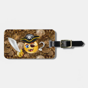 treasure pirate emoji luggage tag