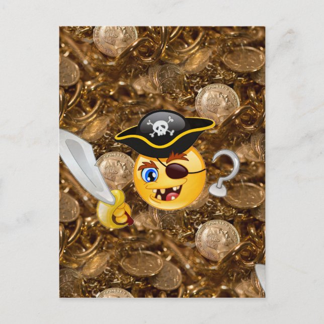 treasure pirate emoji postcard (Front)