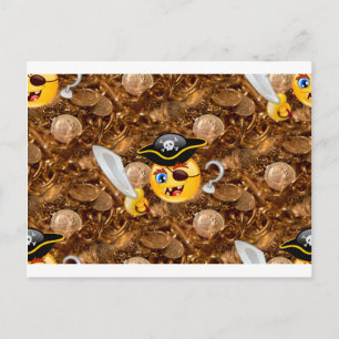 treasure pirate emoji postcard