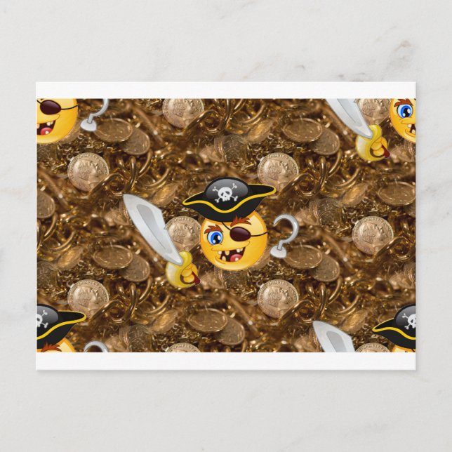 treasure pirate emoji postcard (Front)