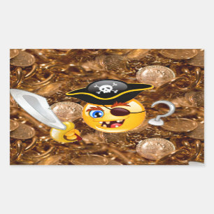 treasure pirate emoji rectangular sticker