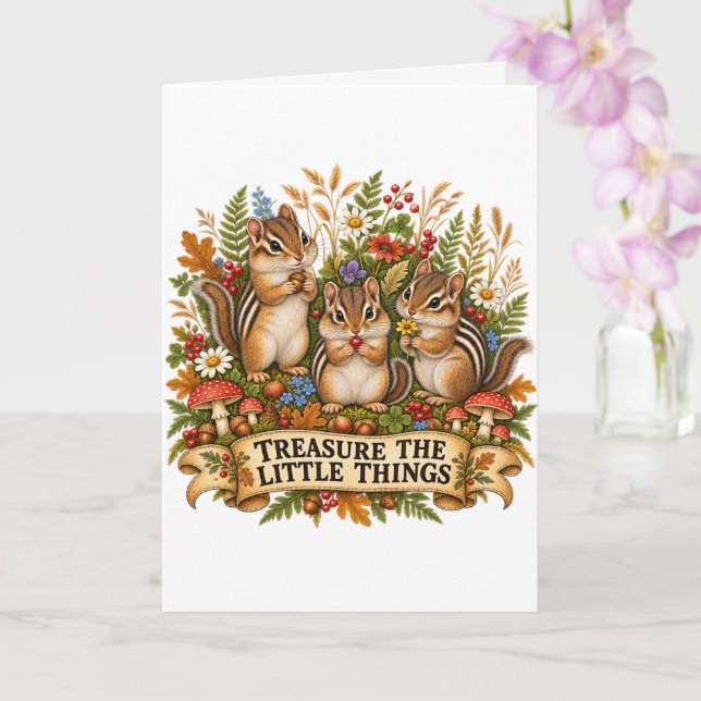Treasure The Little Things Chipmunk Card (Orchid)