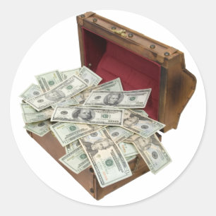 TreasureChestMoney100309 Classic Round Sticker