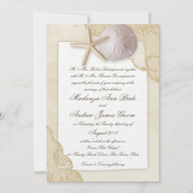 Treasured Beach Wedding Invitation (Front)