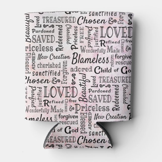 Treasured Christian Words of Affirmation Can Cooler (Front)