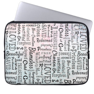 Treasured Christian Words of Affirmation Laptop Sleeve