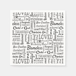 Treasured Christian Words of Affirmation Napkin