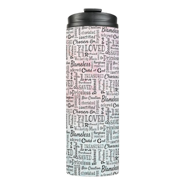 Treasured Christian Words of Affirmation Thermal Tumbler (Front)