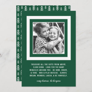 Treasured Gifts   5x7 Green   Photo Holiday Card