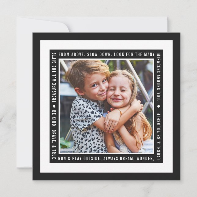 Treasured Gifts | Black | Photo Holiday Card (Front)