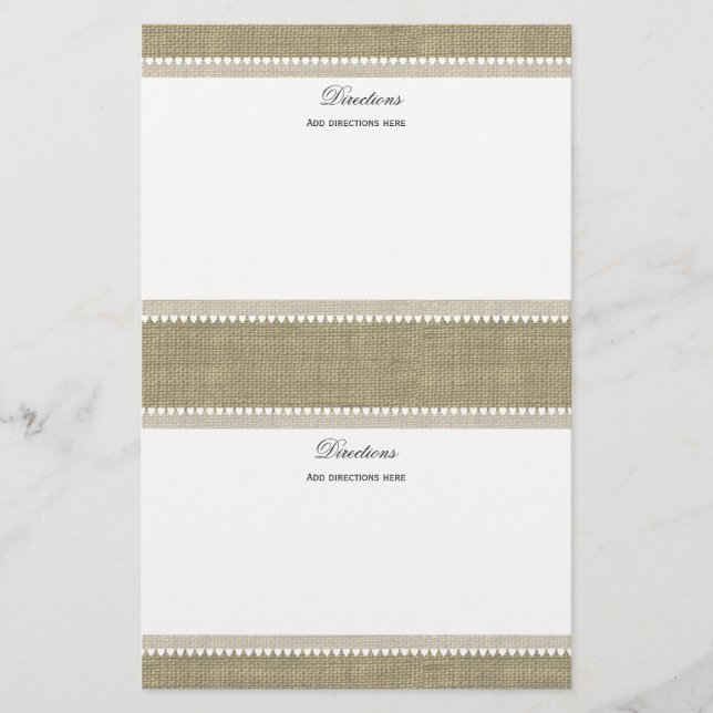 Treasured Hearts and Burlap Stationery (Front)