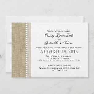 Treasured Hearts and Burlap Wedding Invitation