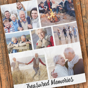 Treasured Memories 7 Photo Memorial Fleece Blanket