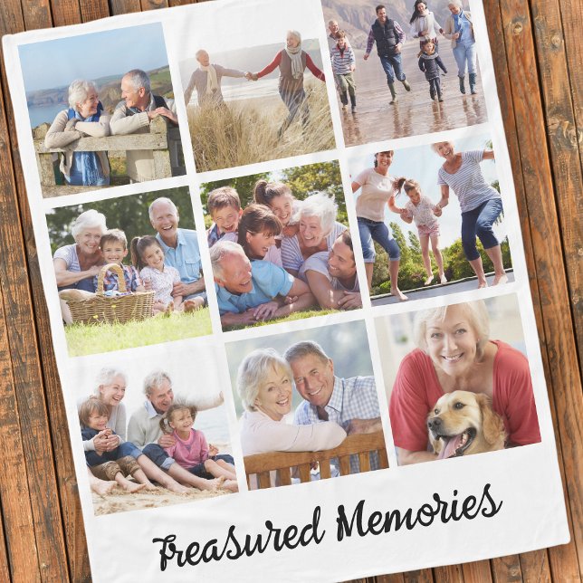Treasured Memories  9 Photo Memorial Fleece Blanket (Creator Uploaded)