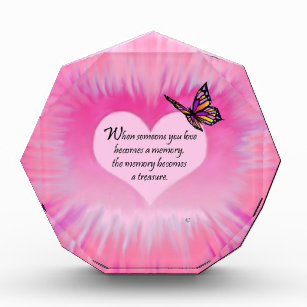Treasured Memories Butterfly Poem Acrylic Award