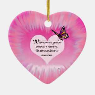 Treasured Memories Butterfly Poem Ceramic Ornament
