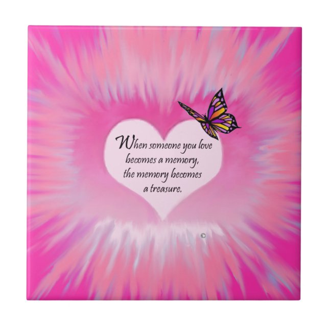 Treasured Memories Butterfly Poem Tile (Front)