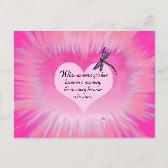 Treasured Memories Dragonfly Postcard (Front)