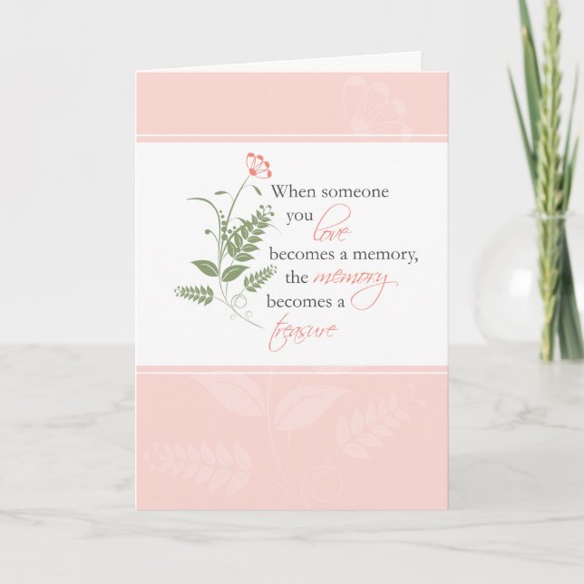 Treasured Memories Sympathy Bereavement Card (Front)