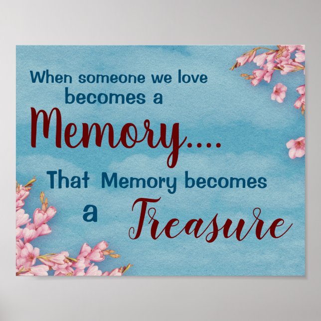 Treasured Memory Lost Loved One Floral Print (Front)
