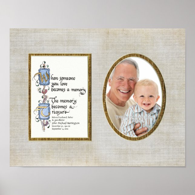 Treasured Memory Photograph Sympathy Personalised Poster (Front)