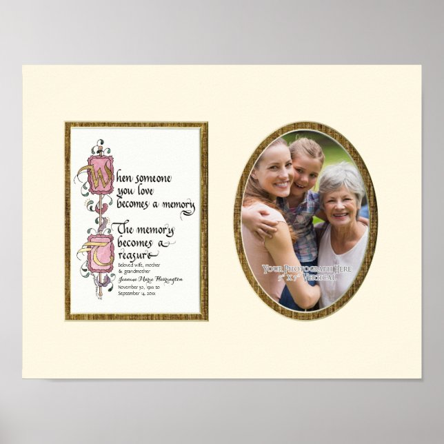 Treasured Memory Photograph Sympathy Personalised Poster (Front)