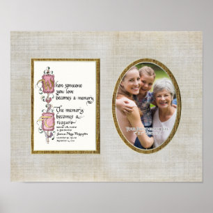 Treasured Memory Photograph Sympathy Personalised Poster