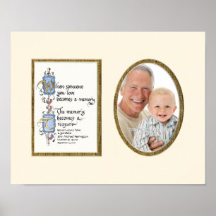 Treasured Memory Photograph Sympathy Personalised Poster