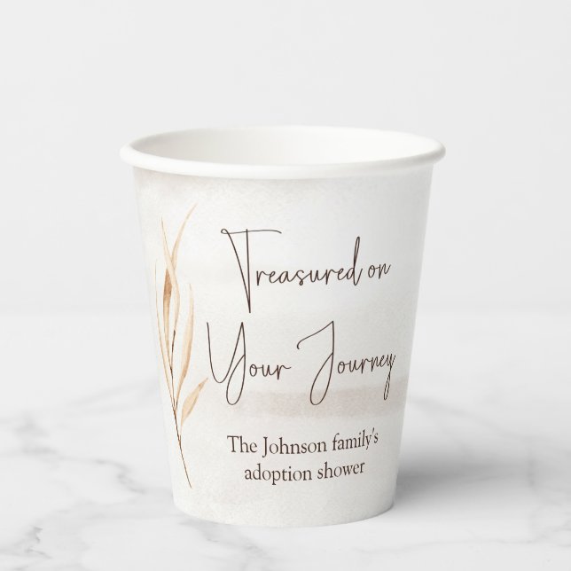 "Treasured on Your Journey" Foster Care Shower Paper Cups (Front)