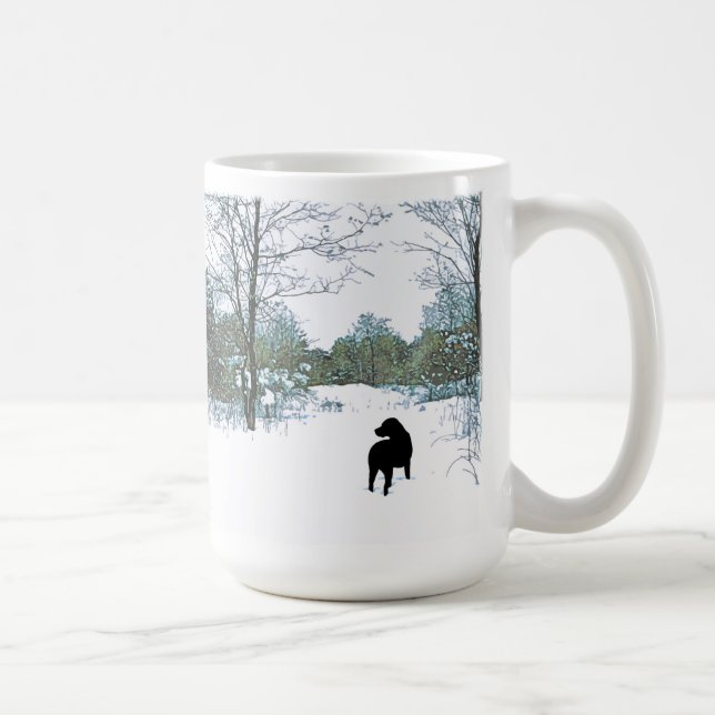 Treasures - Black Dog Art - Black Lab Coffee Mug (Right)
