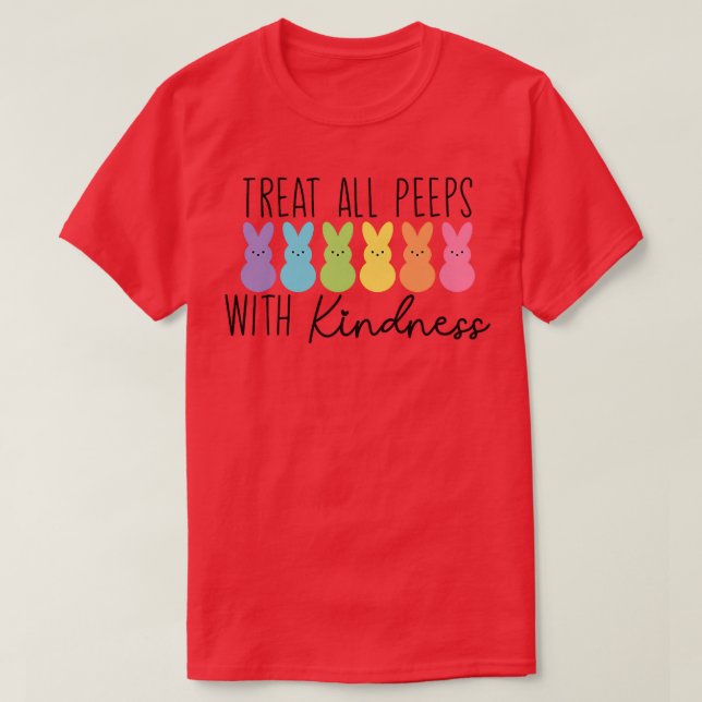 Treat All Bunnies With Kindness Smart Teacher East T-Shirt (Design Front)