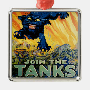 Treat 'em Rough - Join the Tanks Metal Tree Decoration