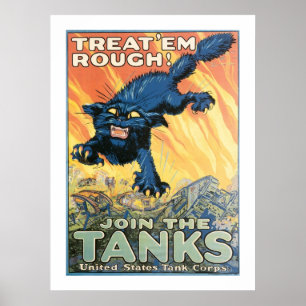 Treat 'em Rough - Join the tanks Poster