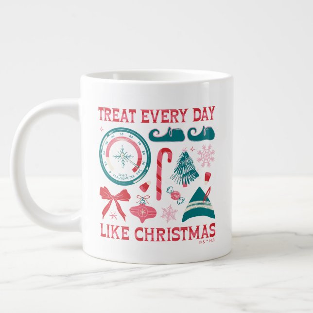 Treat Every Day Like Christmas Large Coffee Mug (Left)