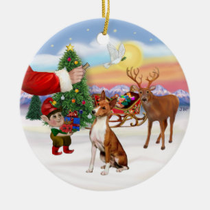 Treat for a Basenji Ceramic Tree Decoration